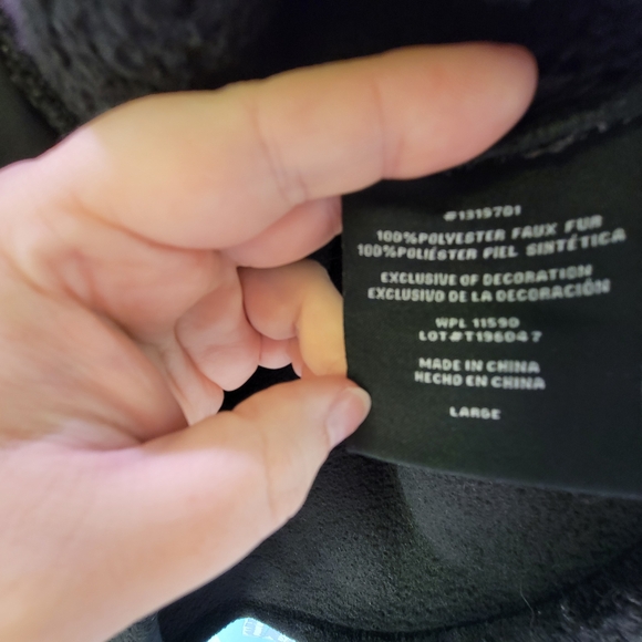 32° Heat Large Cozy Teddy Jacket in Black Super Soft Inside & Out - Picture 4 of 6